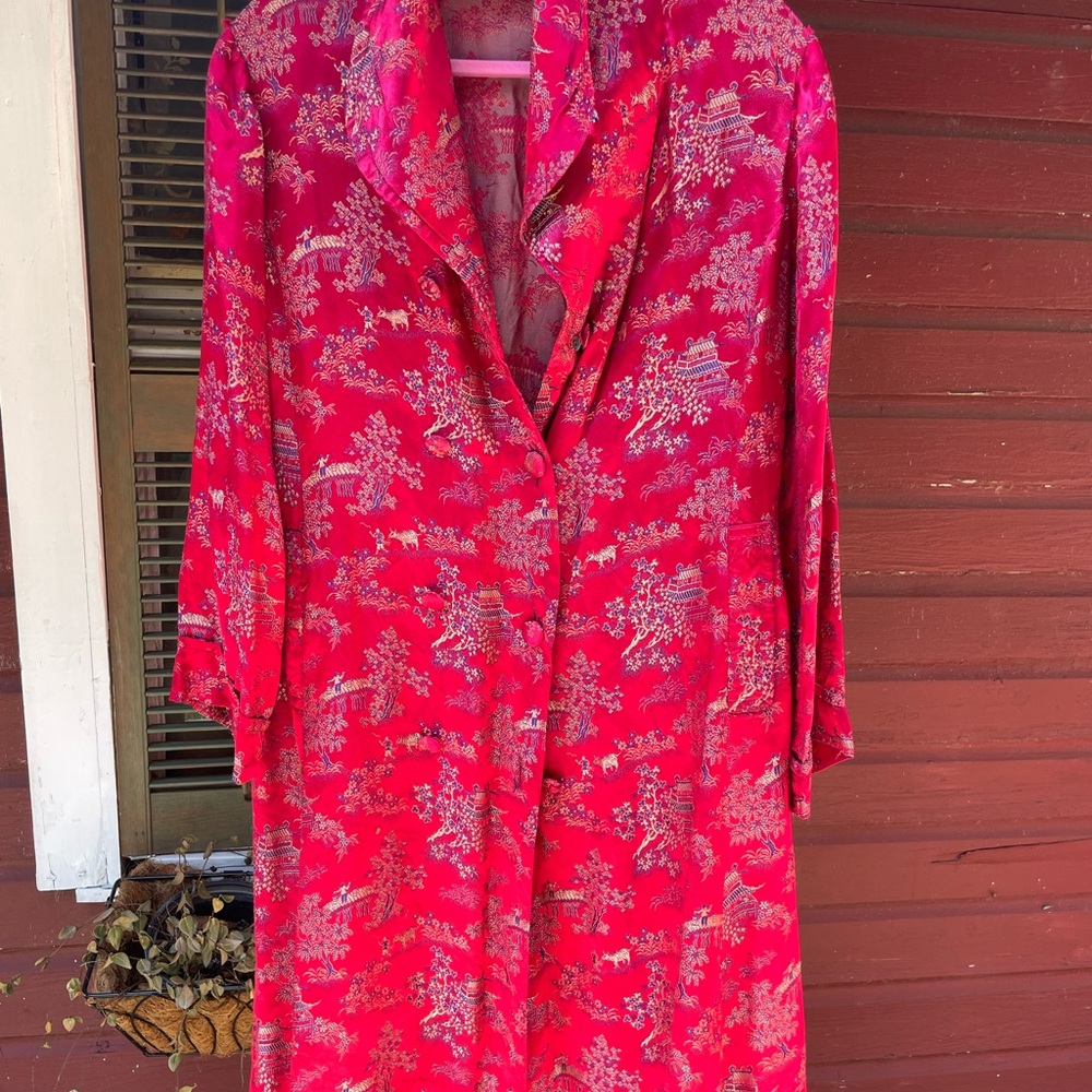 Vintage Japanese Red Floral Kimono
